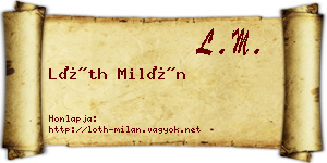 Lóth Milán névjegykártya