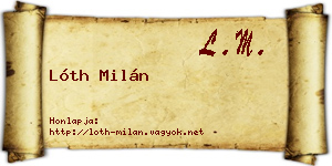 Lóth Milán névjegykártya