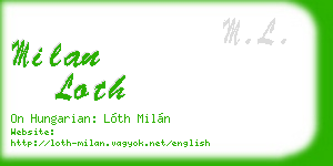 milan loth business card